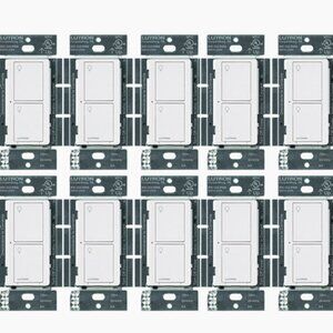 Lutron Caseta 5A in-wall neutral switches, PD-5ANS-WH-RC, 10-pack